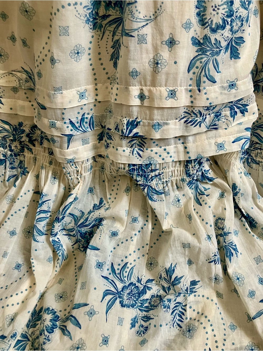 Free People Cream Maxi Dress with Blue Floral Print - Picture 8 of 9